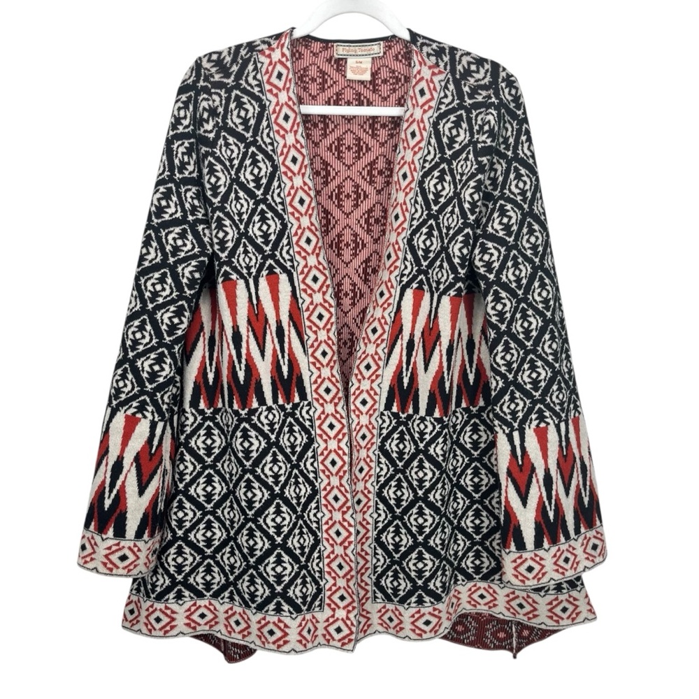 Anthropologie Flying Tomato Women’s S/M Cardigan Boho Tribal Open‎ Front